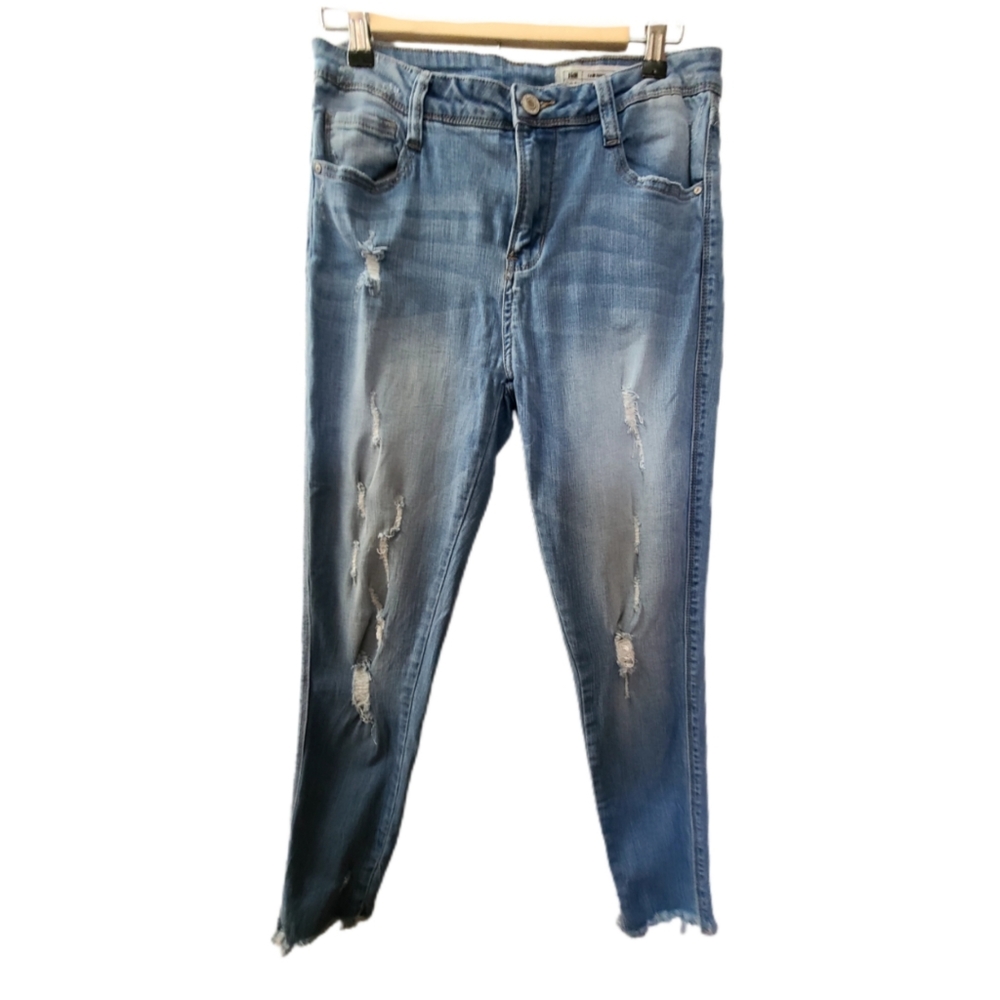 I&M KYLIE FRAYED SKINNY HIGH RISE JEANS - Picture 5 of 7